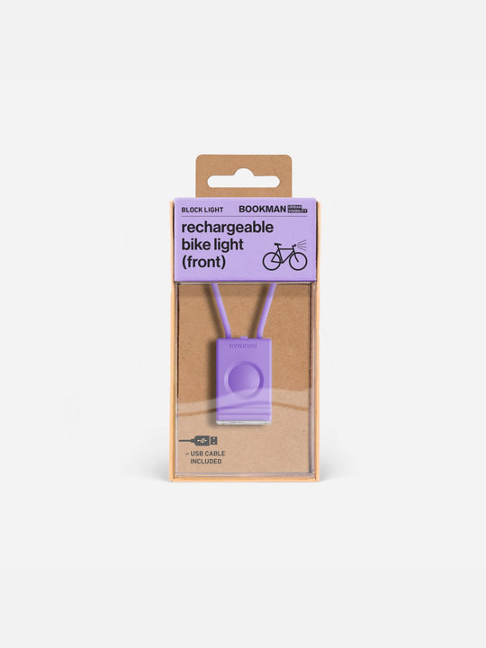 Lampka rowerowa BOOKMAN Block Light Front 50lm lawendowy
Lampka rowerowa BOOKMAN Block Light Front 50lm lawendowy