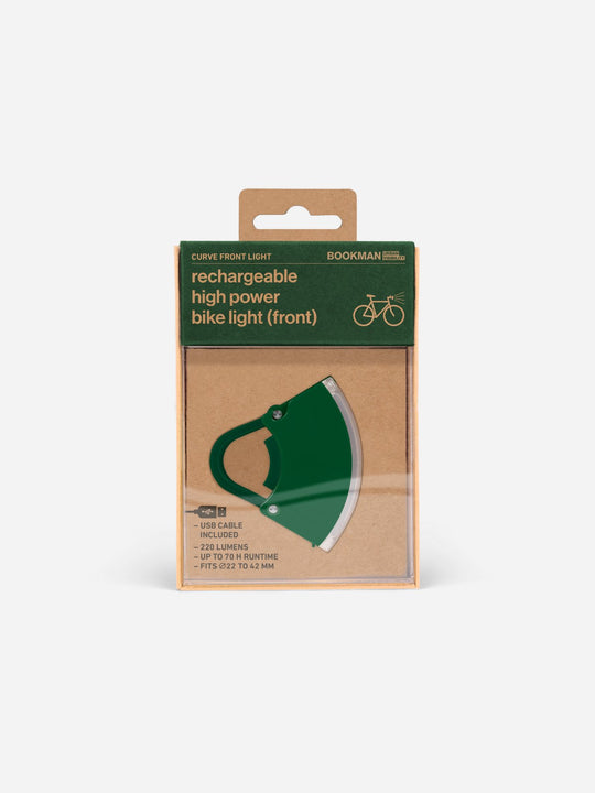 Lampka rowerowa BOOKMAN Curve Front Light 220lm zielony
Lampka rowerowa BOOKMAN Curve Front Light 220lm zielony