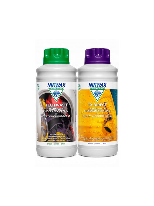 Zestaw pielęgnacyjny Nikwax Twin Pack: Tech Wash & TX.Direct Wash-In 2 x 1 litr - 2x1L - Środki Czyszczące
Zestaw pielęgnacyjny Nikwax Twin Pack: Tech Wash & TX.Direct Wash-In 2 x 1 litr - 2x1L - Środki Czyszczące