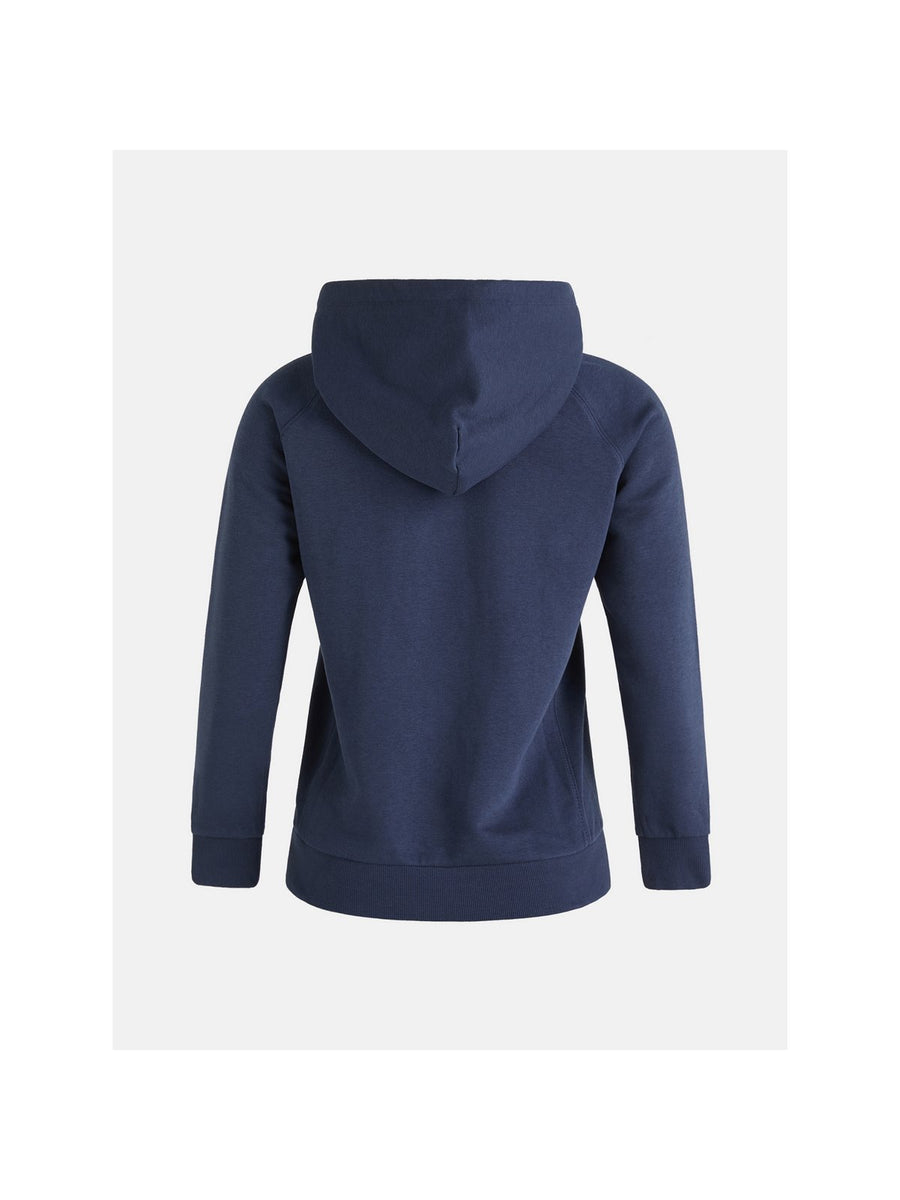 PEAK PERFORMANCE W Ease Zip Hood – Sudadera Con Capucha Azul – Algodón Ligero – Bolsillo Canguro – Talla 150