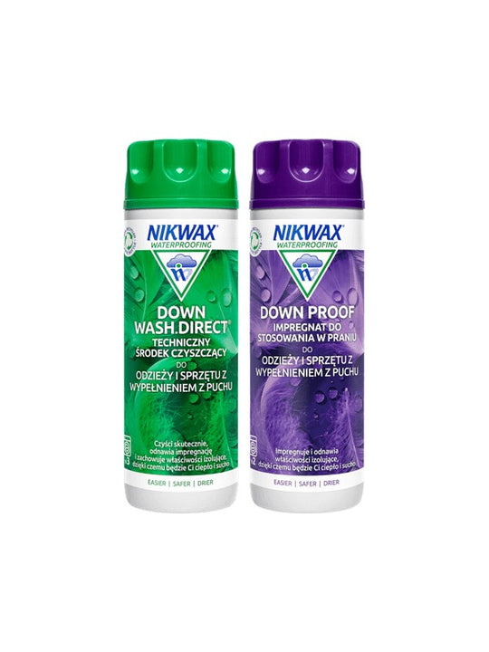 Zestaw pielęgnacyjny NIKWAX Twin Pack: Down Wash.Direct / Proof - 2x300 ml - Środki Czyszczące - Adventure Sports
Zestaw pielęgnacyjny NIKWAX Twin Pack: Down Wash.Direct / Proof - 2x300 ml - Środki Czyszczące - Adventure Sports