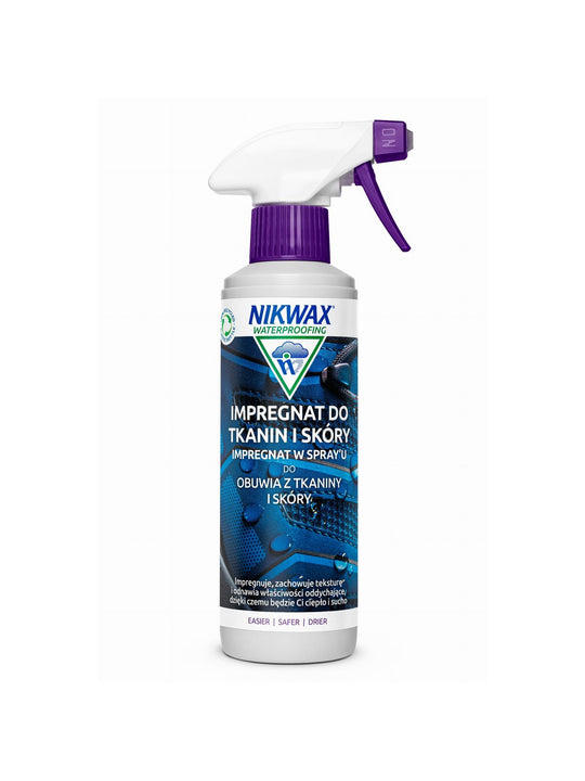 Impregnat do butów z tkaniny i skóry Nikwax 300 ml spray-on - Środki Czyszczące - Adventure Sports
Impregnat do butów z tkaniny i skóry Nikwax 300 ml spray-on - Środki Czyszczące - Adventure Sports