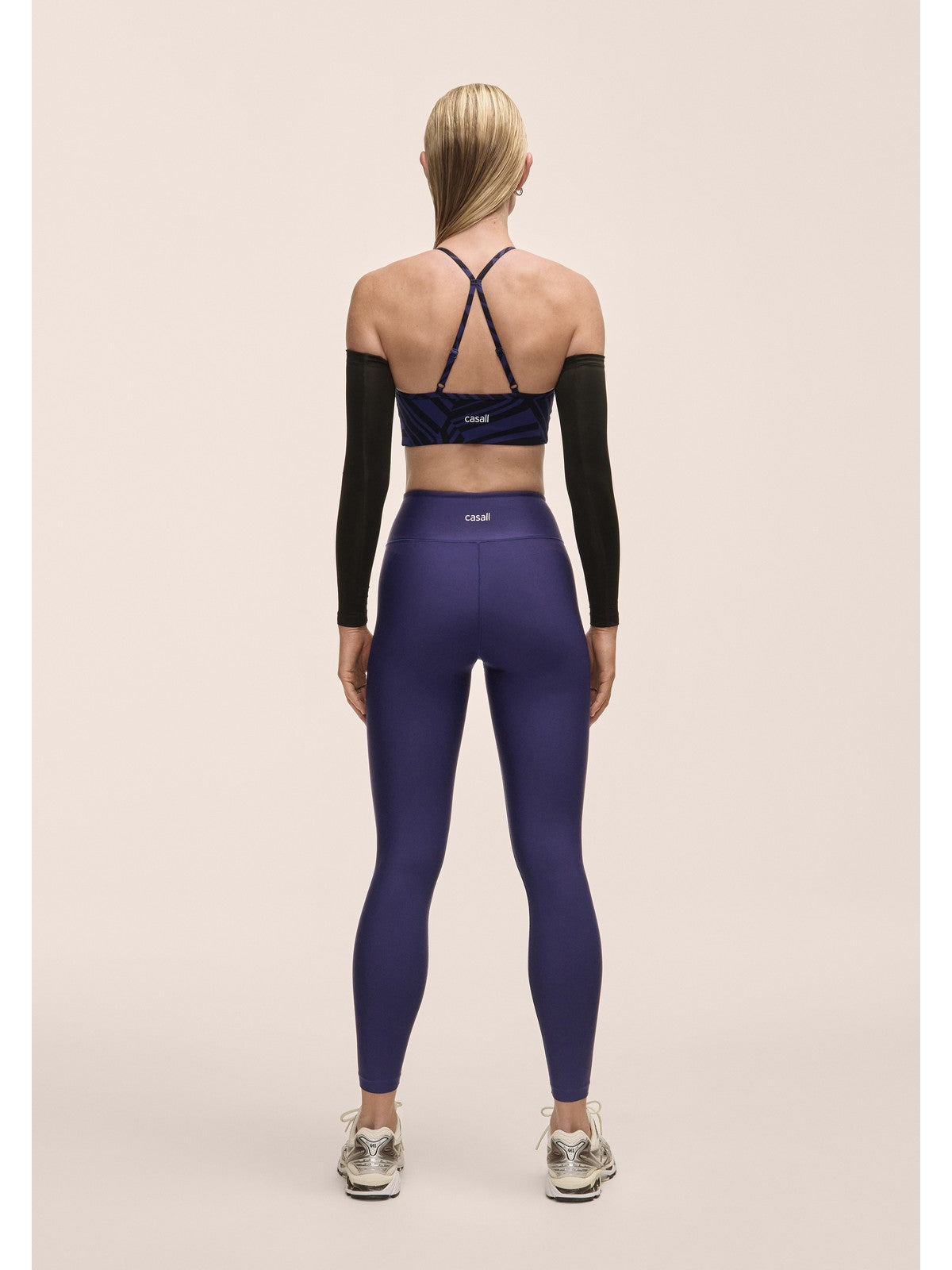 Legginsy damskie z wysoką talią Casall Overlap High Waist Tights fioletowy