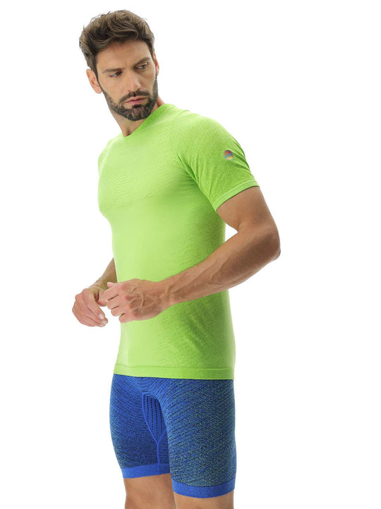 Koszulka biegowa męska UYN Exceleration Running Shirt – Lime/Sulphur Spring
