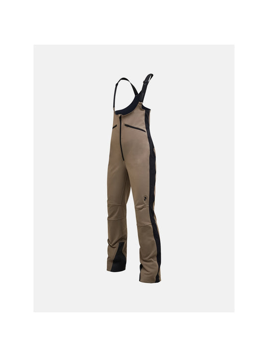 Spodnie narciarskie damskie PEAK PERFORMANCE Stretch Softshell Bib Ski Pants brązowe
