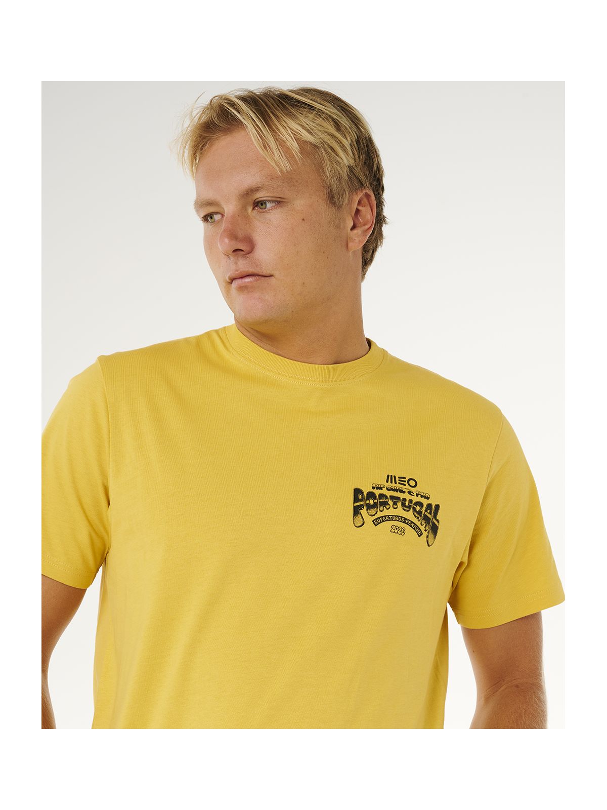 Koszulka męska RIP CURL Meo Peniche Pro 26 Event Tee żółta