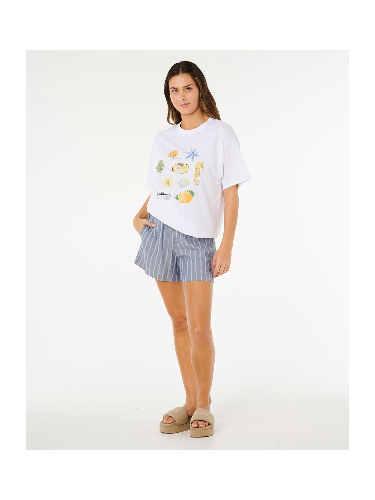 Koszulka damska RIP CURL Poolside Heritage Tee biała