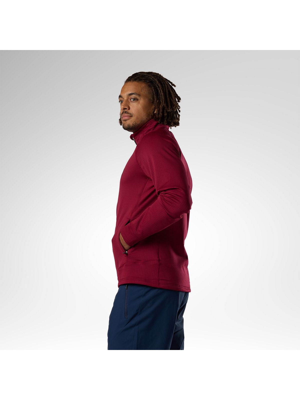 Bluza męska ROSSIGNOL Blackside Fleece Fz bordowa