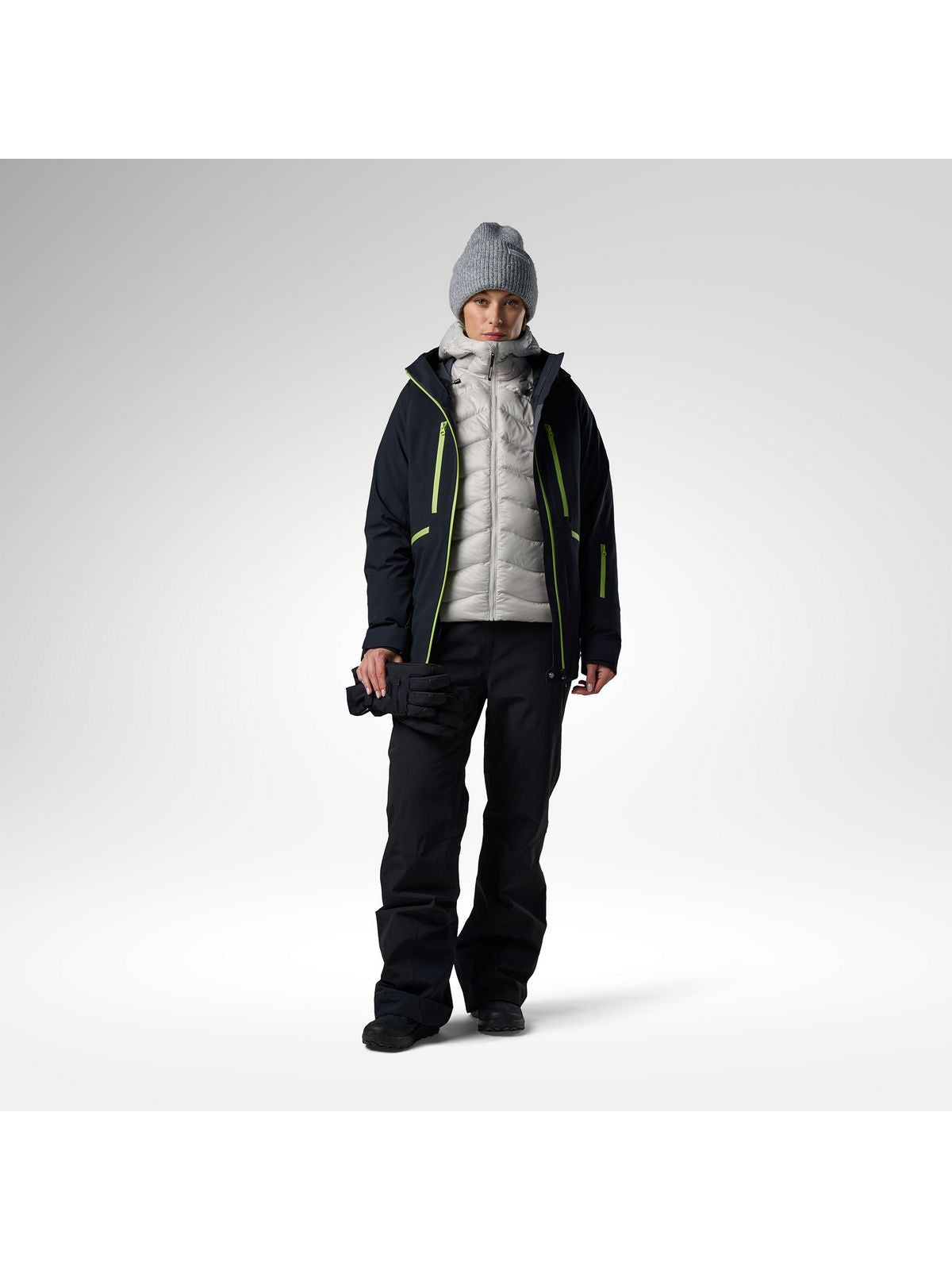 Kurtka narciarska damska ROSSIGNOL W Verok Down Hoodie Jacket szara