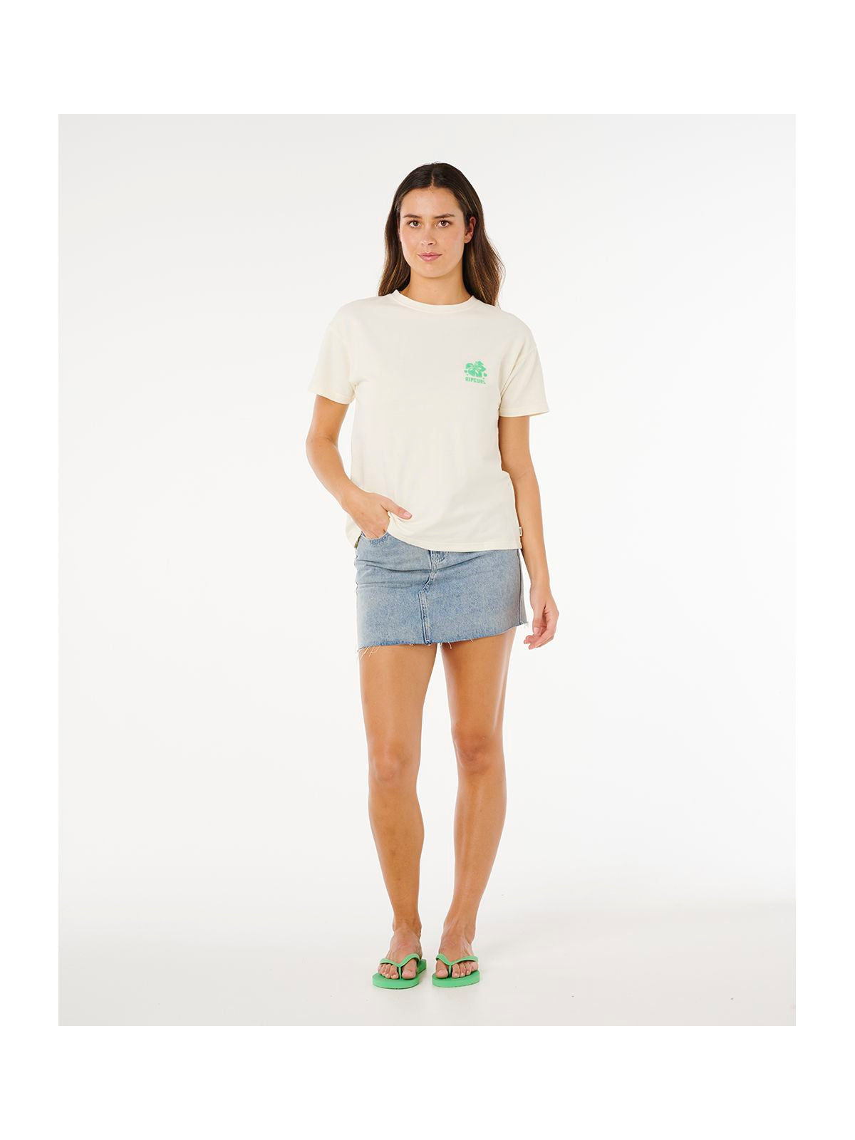 Koszulka damska RIP CURL Surf Puff Party Pack Relaxed beżowa