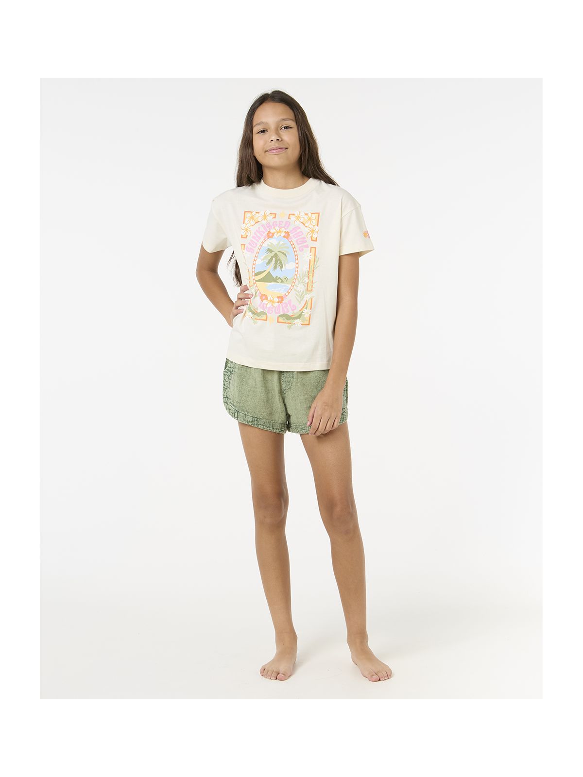 Koszulka RIP CURL Island Bliss Art Tee - Girl biały