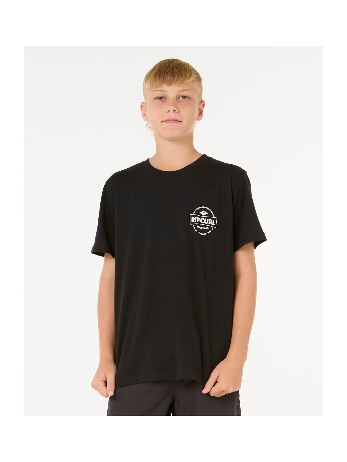 Koszulka dziecięca RIP CURL STAPLE TEE - BOY czarna