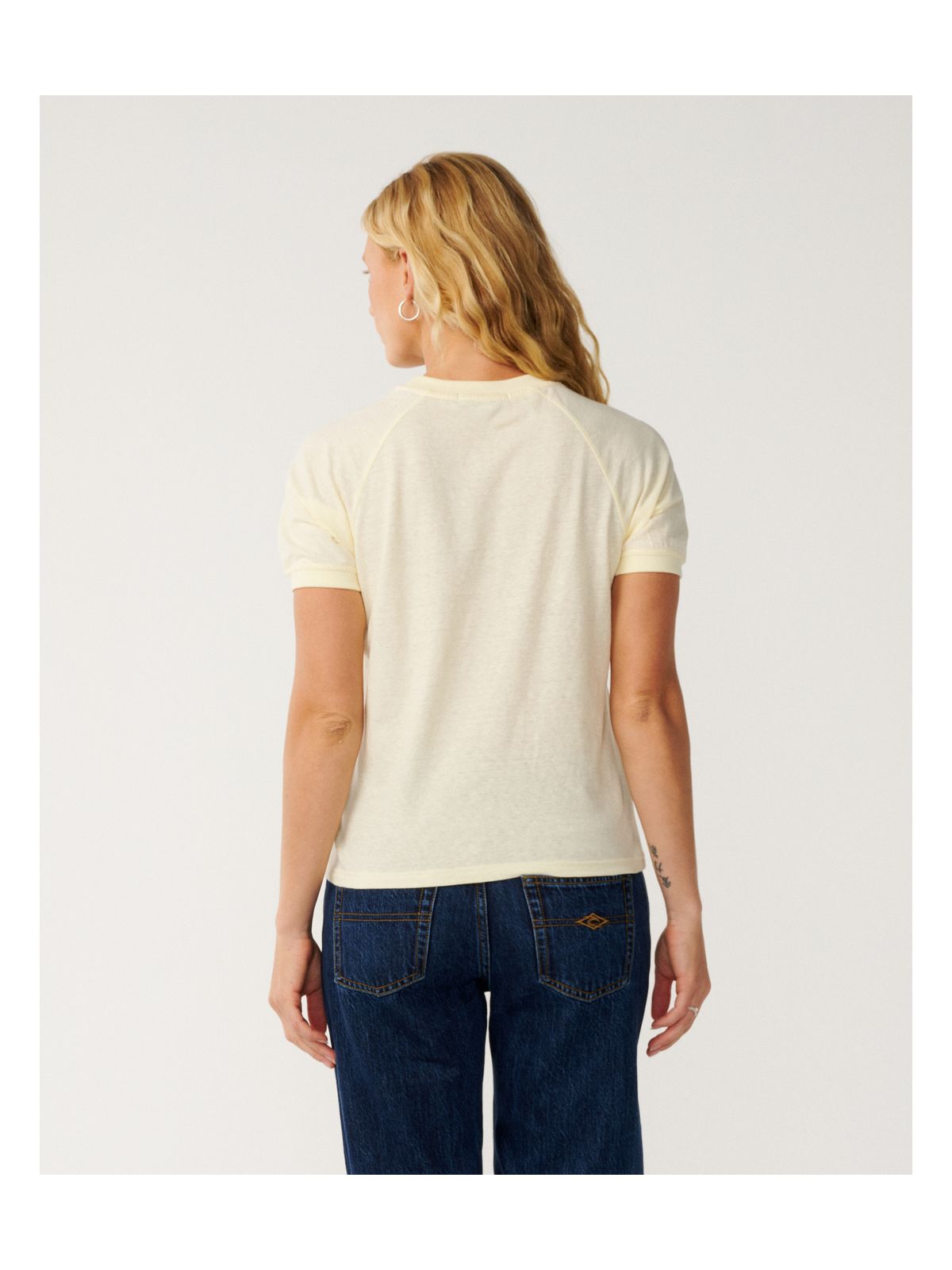 Koszulka damska RIP CURL Sg Wettie Ringer Tee żółta