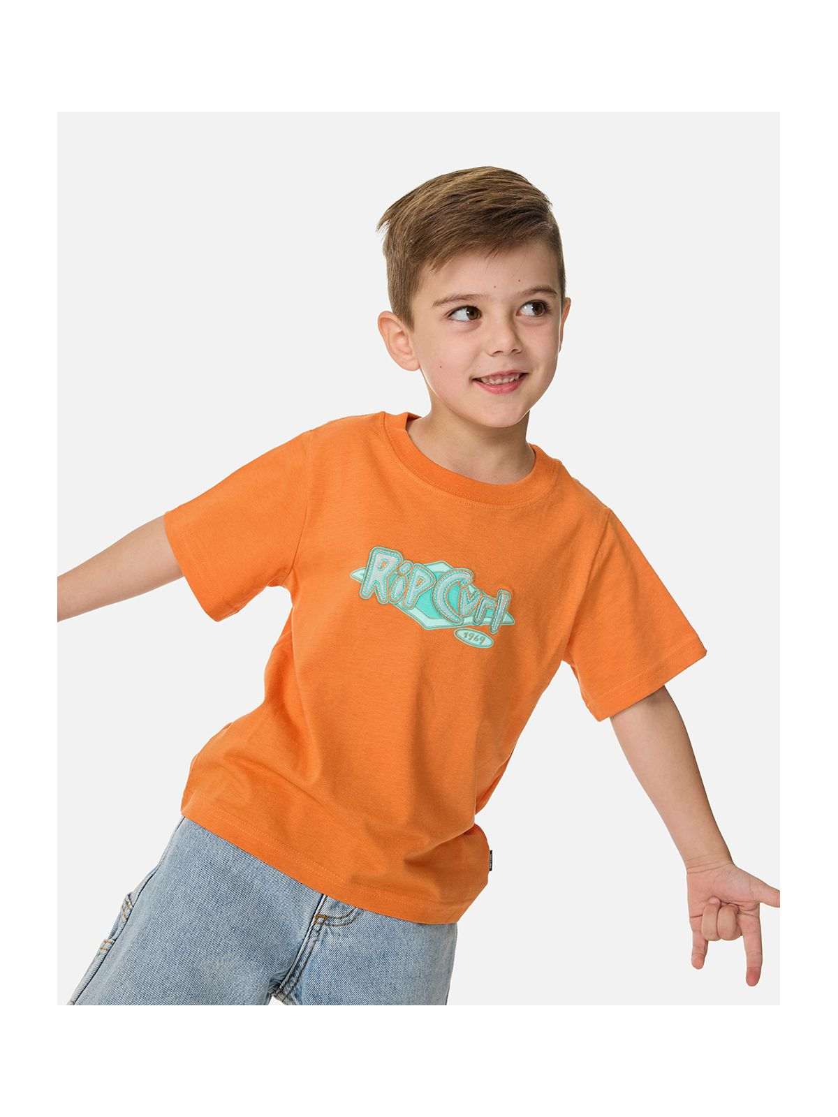 Koszulka chłopięca RIP CURL Ride The Wave Logo Tee - Boy pomarańczowa