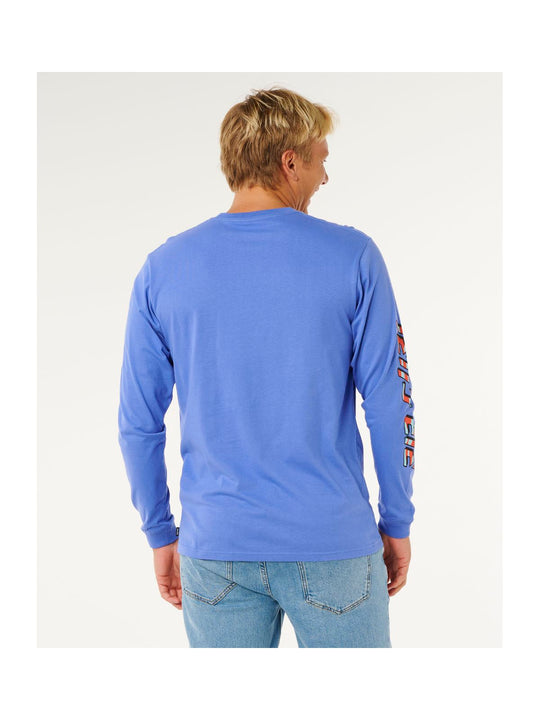 Koszulka męska RIP CURL Fade Out Icon L/S Tee niebieska
