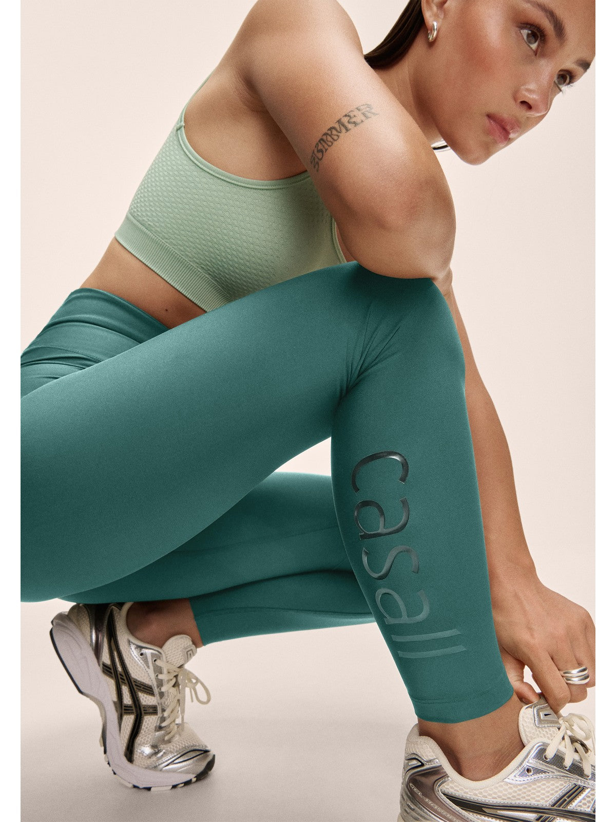 Legginsy damskie CASALL Graphic High Waist Tights kolor zielony