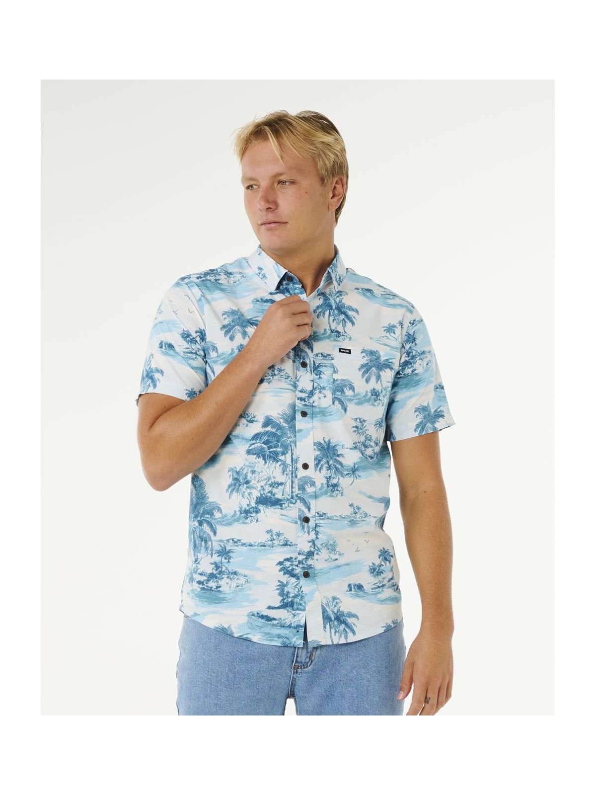 Koszula męska RIP CURL Sessions S/S Shirt niebieska