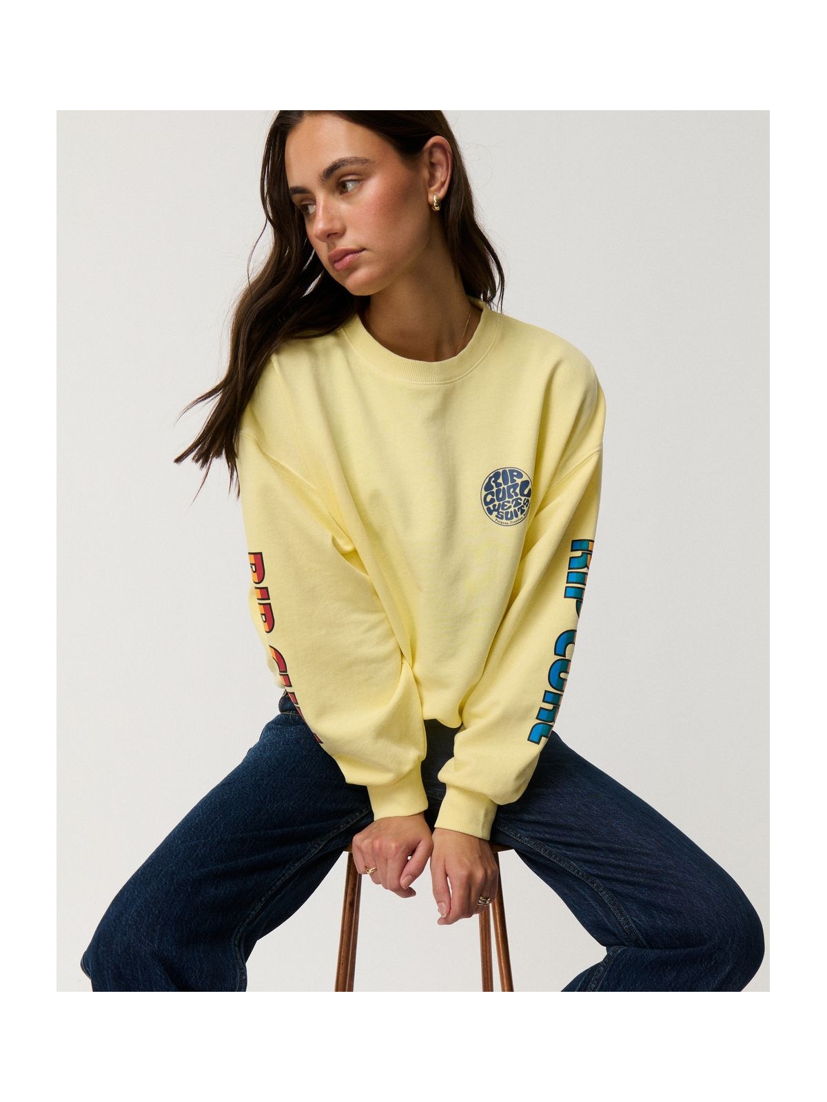 Bluza damska RIP CURL Sg Heritage Oversized Fleece żółta