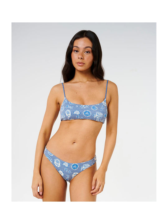 Dół od bikini damski RIP CURL Catalina Waves Tie Side Cheeky niebieskie
