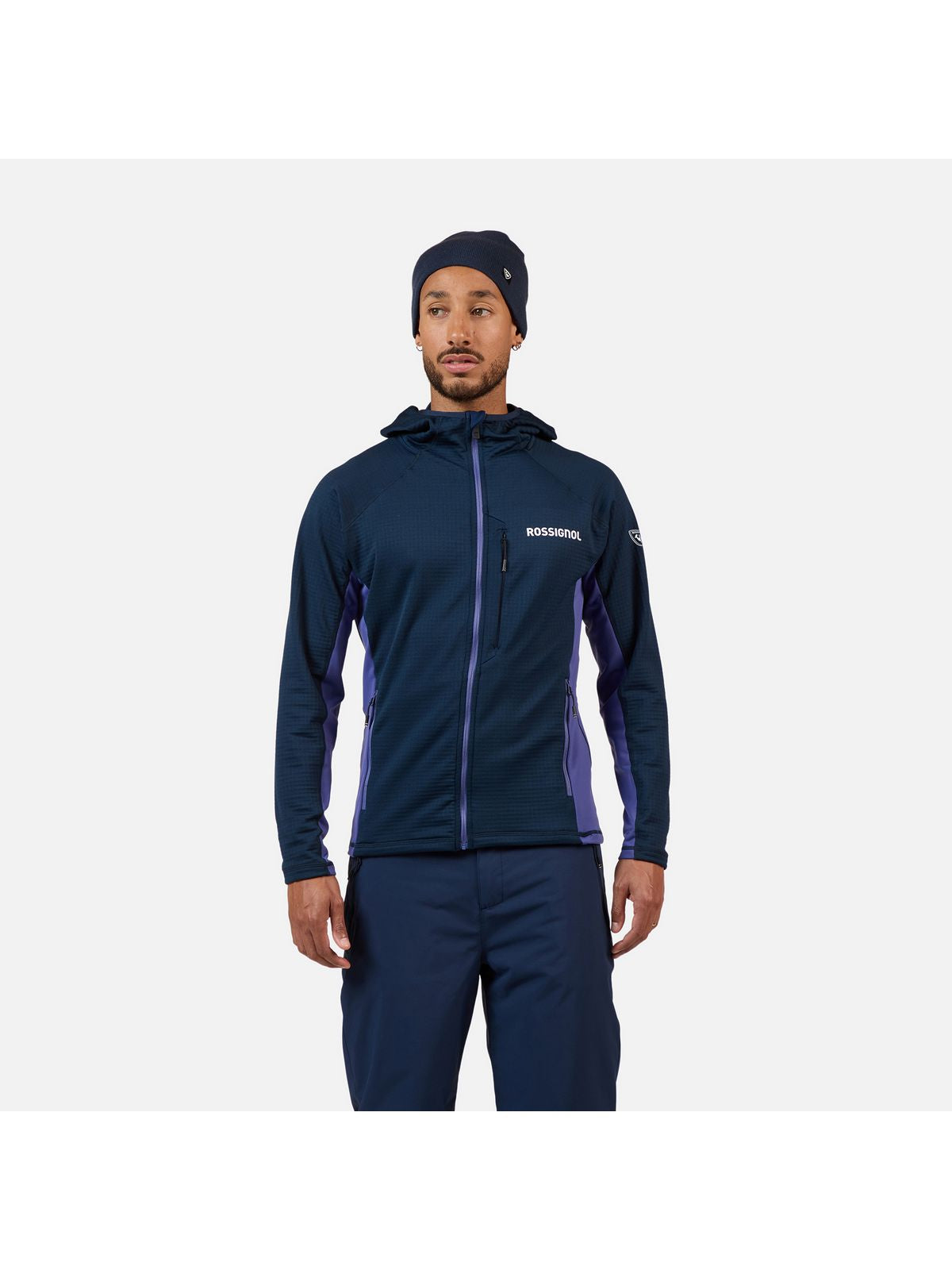 Bluza męska ROSSIGNOL BLACKSIDE MIX FZH FLEECE granatowa