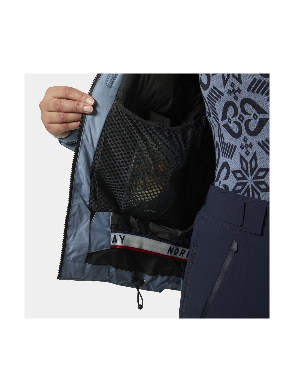 Kurtka narciarska damska HELLY HANSEN W KVITFJELL RACE PUFFY JACKET granatowa