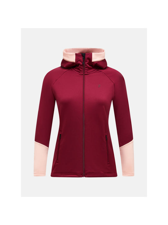 Bluza PEAK PERFORMANCE W Rider Essentials Zip Hood bordowy
