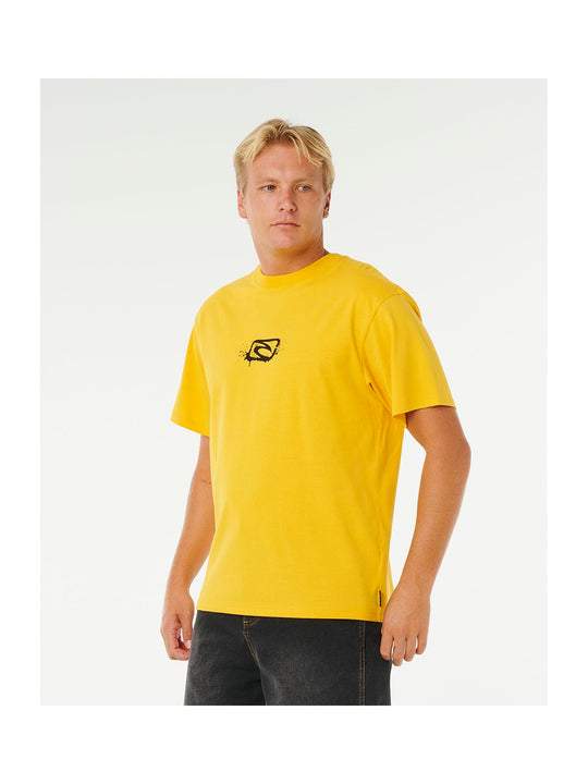 Koszulka męska RIP CURL Medina Inner Vision Spray Tee żółta
