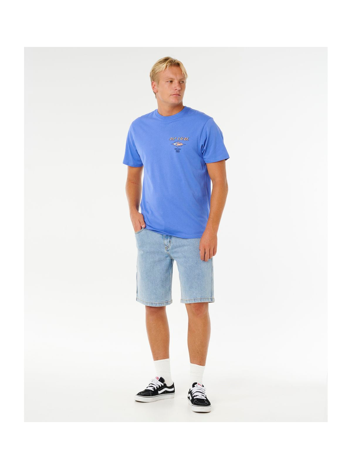 Koszulka męska RIP CURL Fade Out Icon Tee niebieska