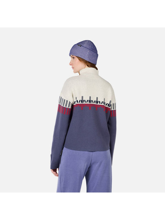 Sweter damski ROSSIGNOL W PATTERNED TN SWEATER niebieski
