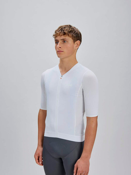 Koszulka rowerowa POC M's Raceday S/S Jersey biała
