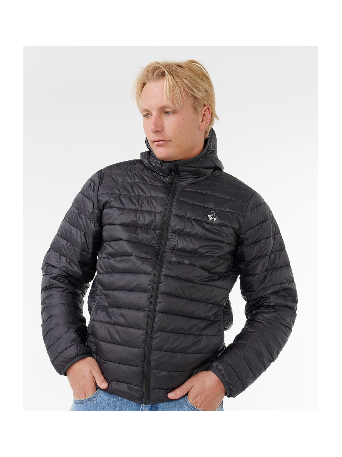 Kurtka RIP CURL ANTI SERIES SEARCH PUFFER HOOD czarna