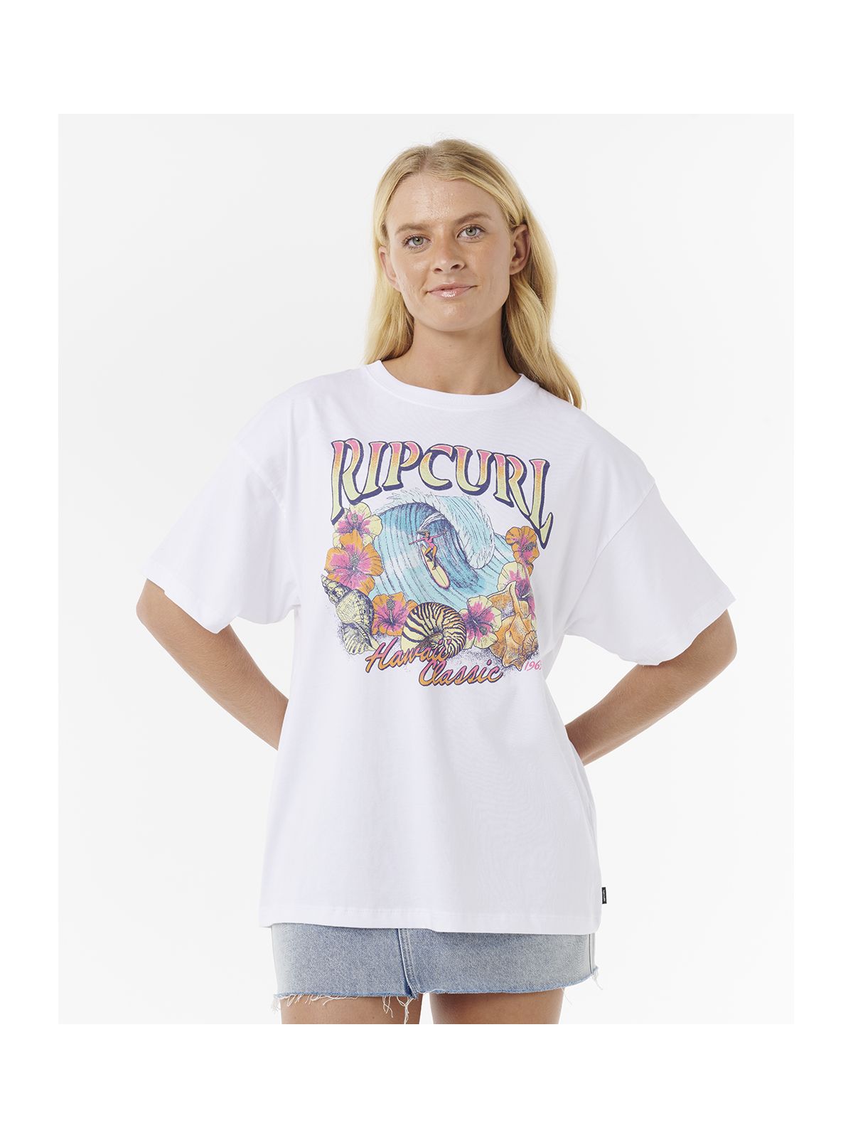 Koszulka RIP CURL HAWAII CLASSIC HERITAGE TEE biała