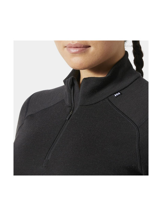 Koszulka damska Helly Hansen W Lifa Merino Midw 1/2 Zip czarny
