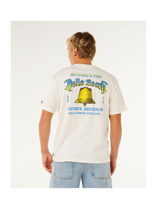 Koszulka męska RIP CURL Bells Pro 26 Bell Logo Tee biała
