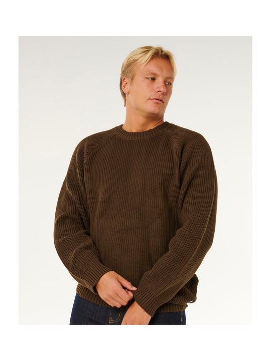 Sweter męski RIP CURL Premium Surf Knit Crew Brązowy brązowy
