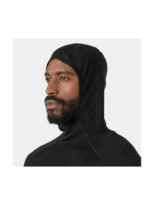 Bielizna termiczna męska HELLY HANSEN HH DURAWOOL GUIDE HOODIE czarna
