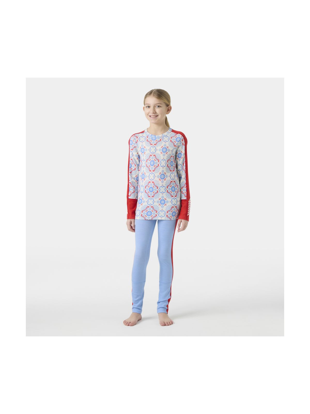 Bielizna termiczna dziecięca HELLY HANSEN JR GRAPHIC LIFA MERINO SET niebieska