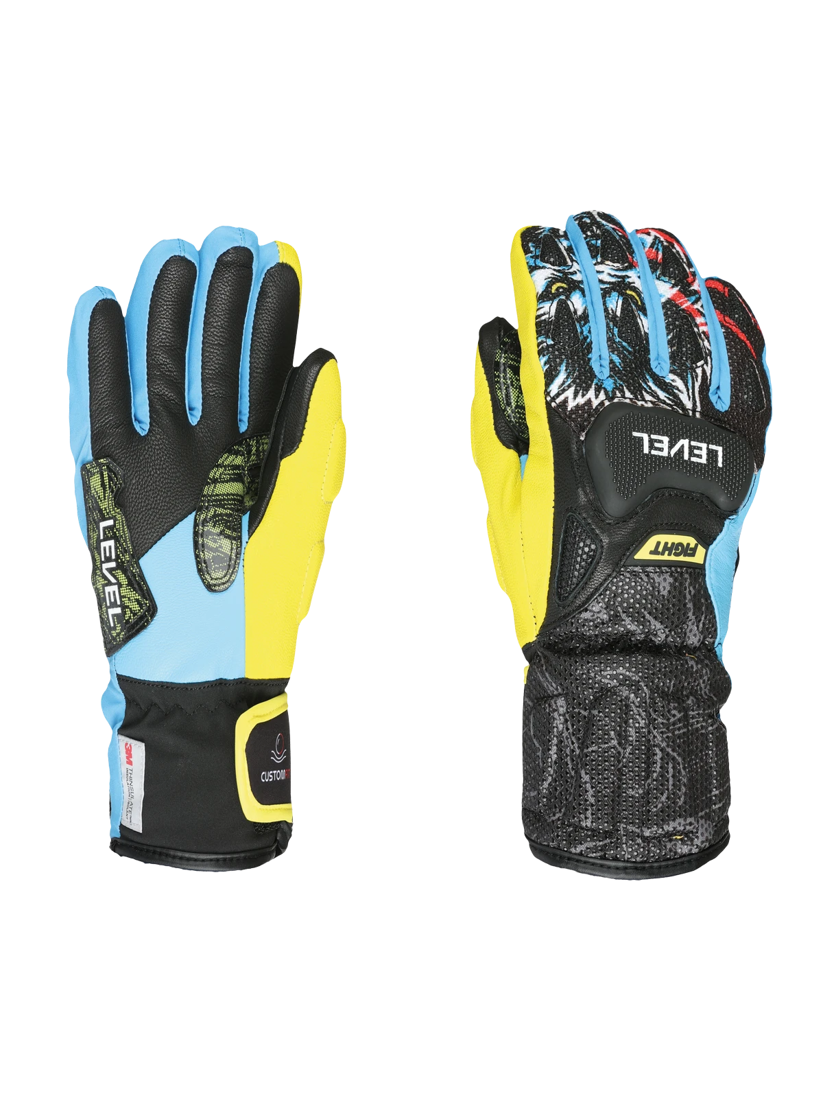 Rękawice narciarskie dla dzieci LEVEL SQ JR CF Yellow-Blue