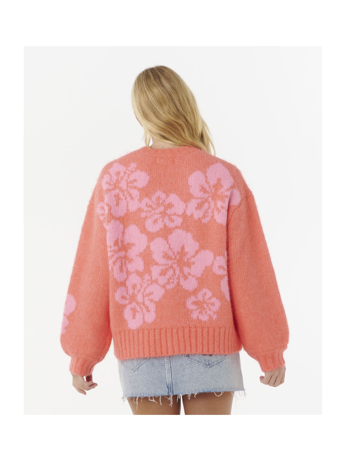 Sweter RIP CURL HIBISCUS HEAT JACQUARD CREW czerwony