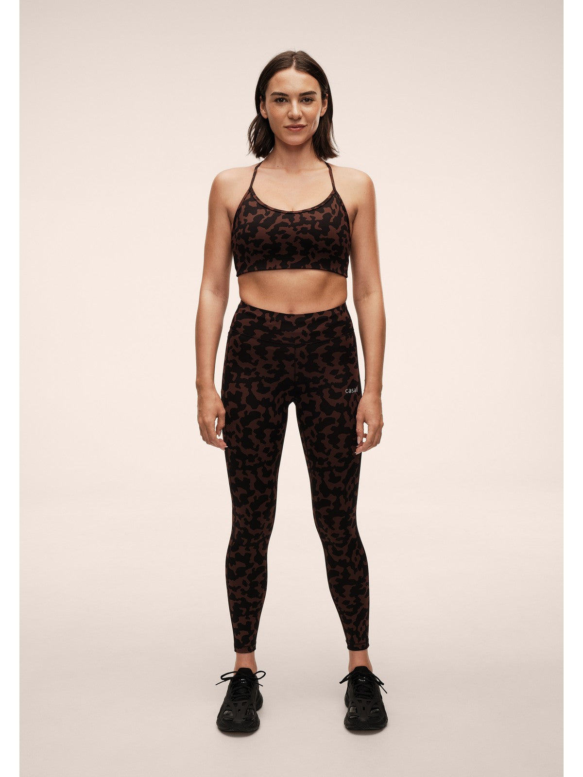 Legginsy damskie CASALL Essential Printed Tights brązowe