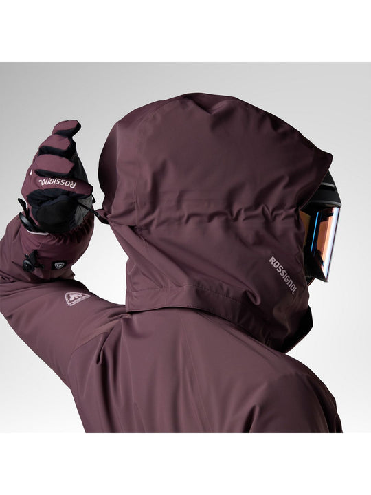 Kurtka narciarska damska ROSSIGNOL W 4Ws Blackside Insulated Jack bordowa

