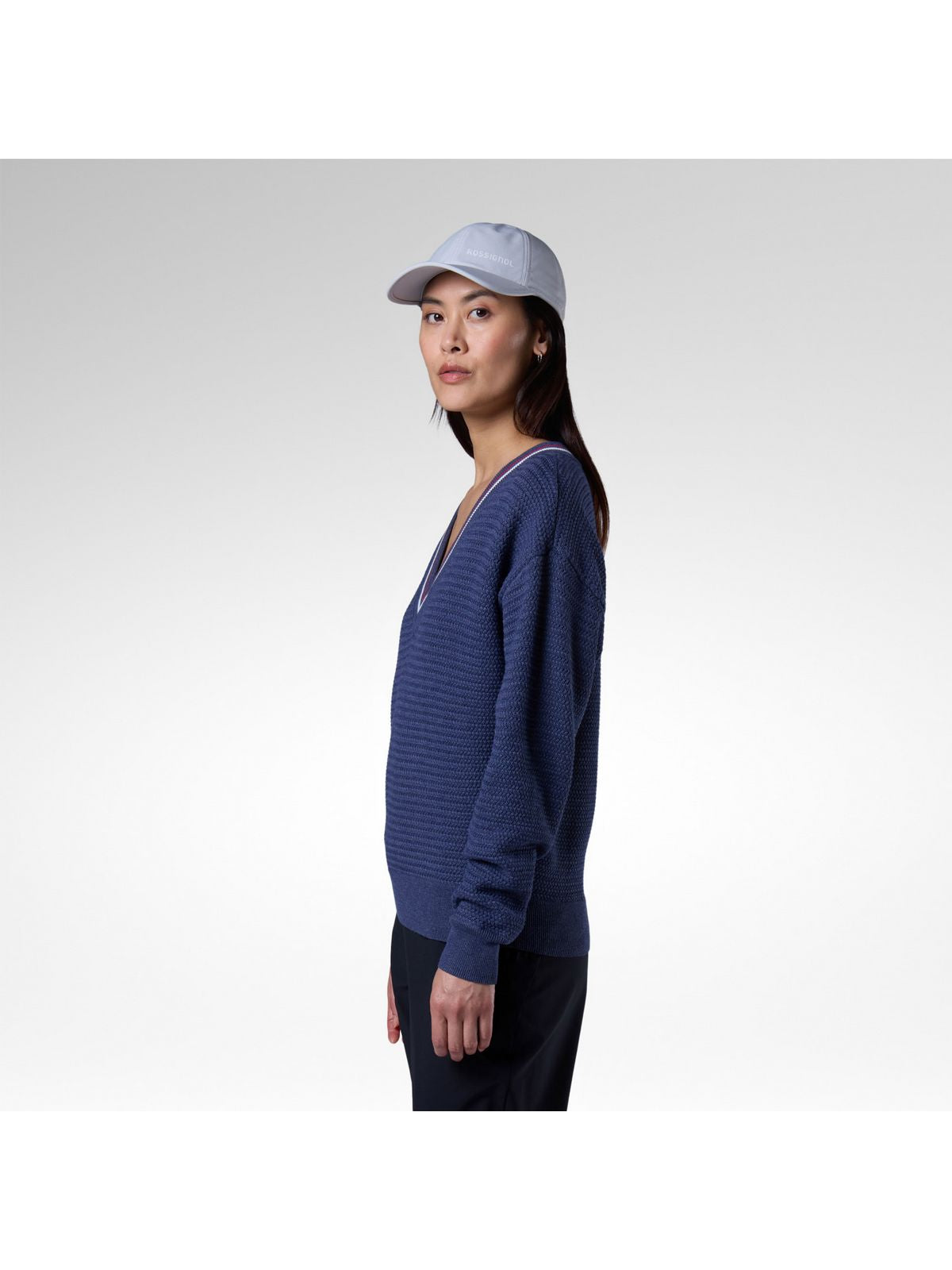 Sweter damski ROSSIGNOL W Knitted V Neck granatowy