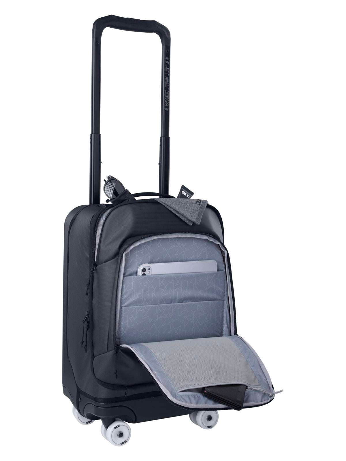 Walizka EVOC 4-Wheel Trolley 40 carbon grey - black