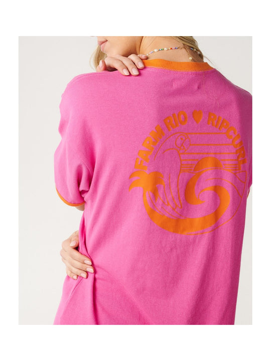 Koszulka damska RIP CURL Tropical Desire Oversize Tee różowa
