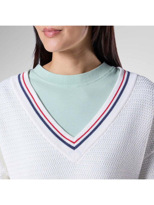 Sweter damski ROSSIGNOL W Knitted V Neck biały
