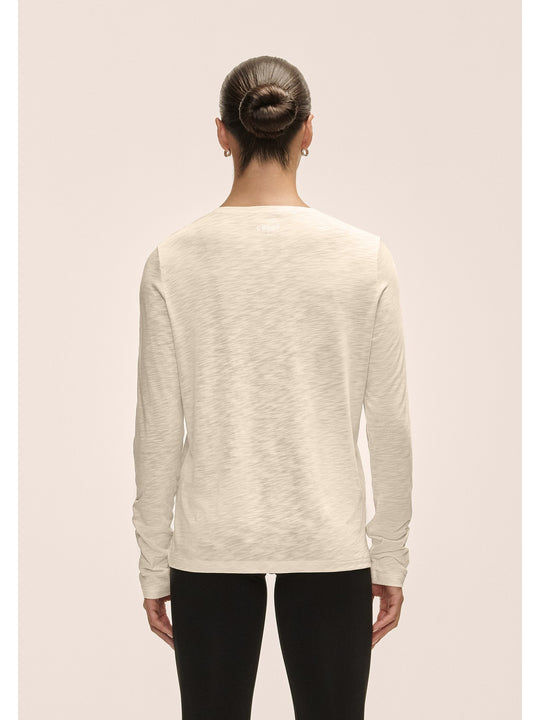 Koszulka treningowa damska CASALL Soft Texture Long Sleeve kolor beżowy
