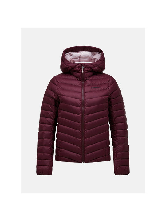Kurtka damska PEAK PERFORMANCE Frost Down Hood Jacket bordowa
