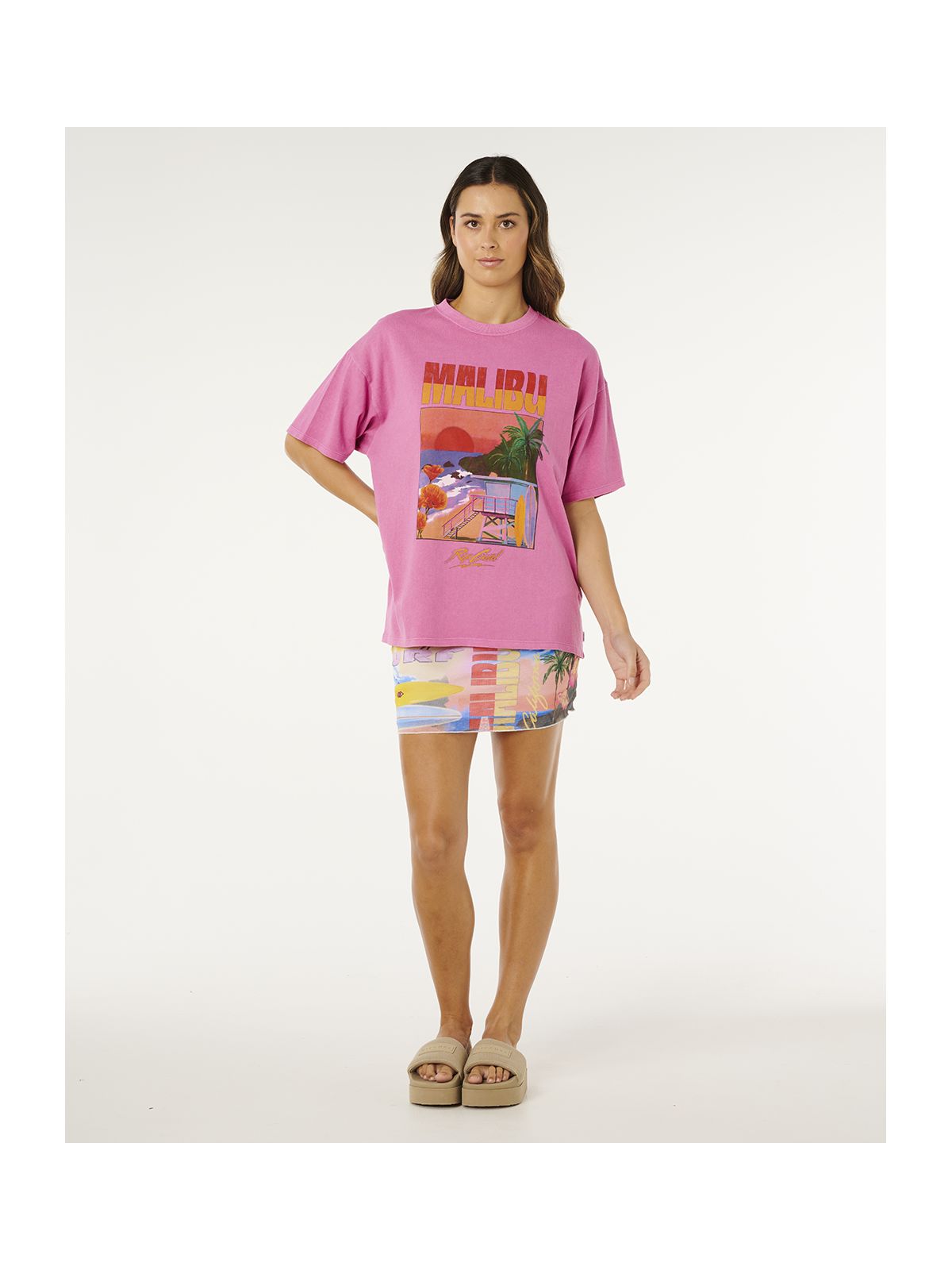 Koszulka damska RIP CURL Hayley O Heritage Tee różowa