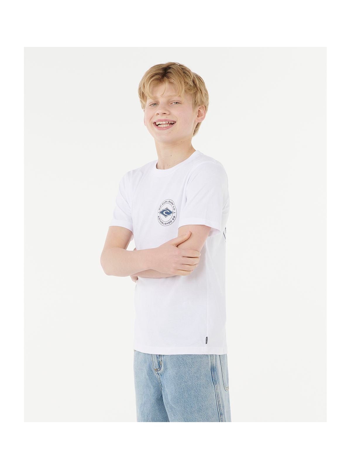 Koszulka RIP CURL STAPLER TEE - BOY biała