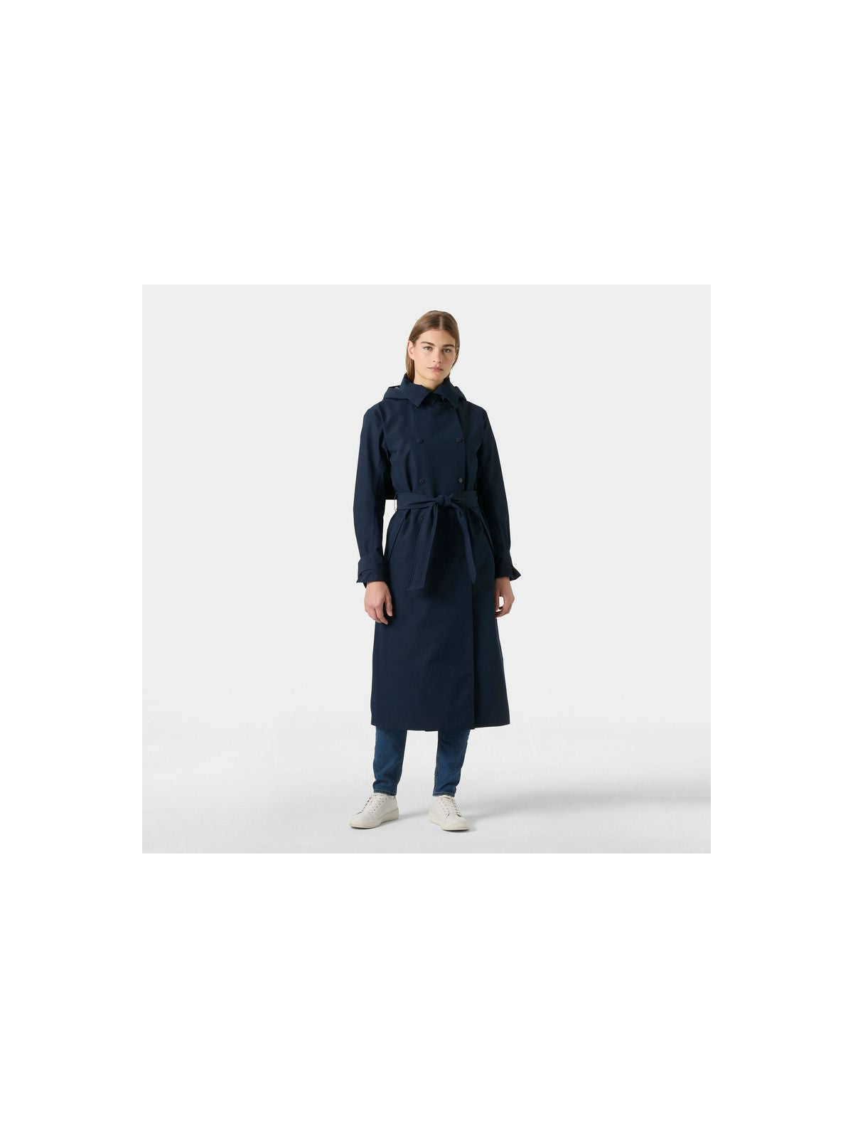 Płaszcz damski HELLY HANSEN W Avenue Long Trench Coat granatowy